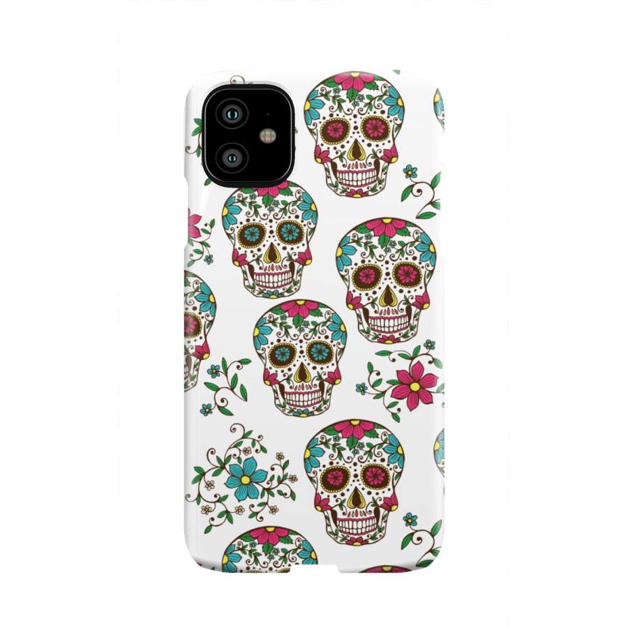 White Sugar Skull Phone Case