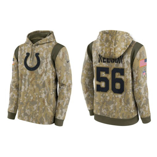 Quenton Nelson Indianapolis Colts Camo 2021 Salute To Service Veterans Day Therma Pullover Hoodie