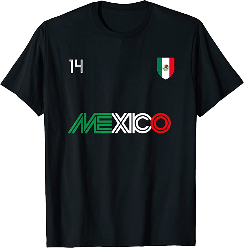 Viva Mexico Retro Football Soccer Mexican Flag T-Shirt