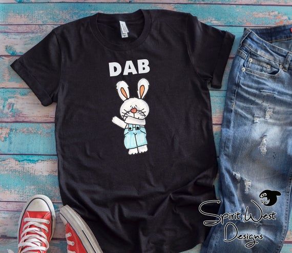 Dab Easter T Shirt Funny Dabbing Bunny TShirt Dancing Rabbit Tee Spring Gift Easter Basket Stuffer Children Grandchildren Gift