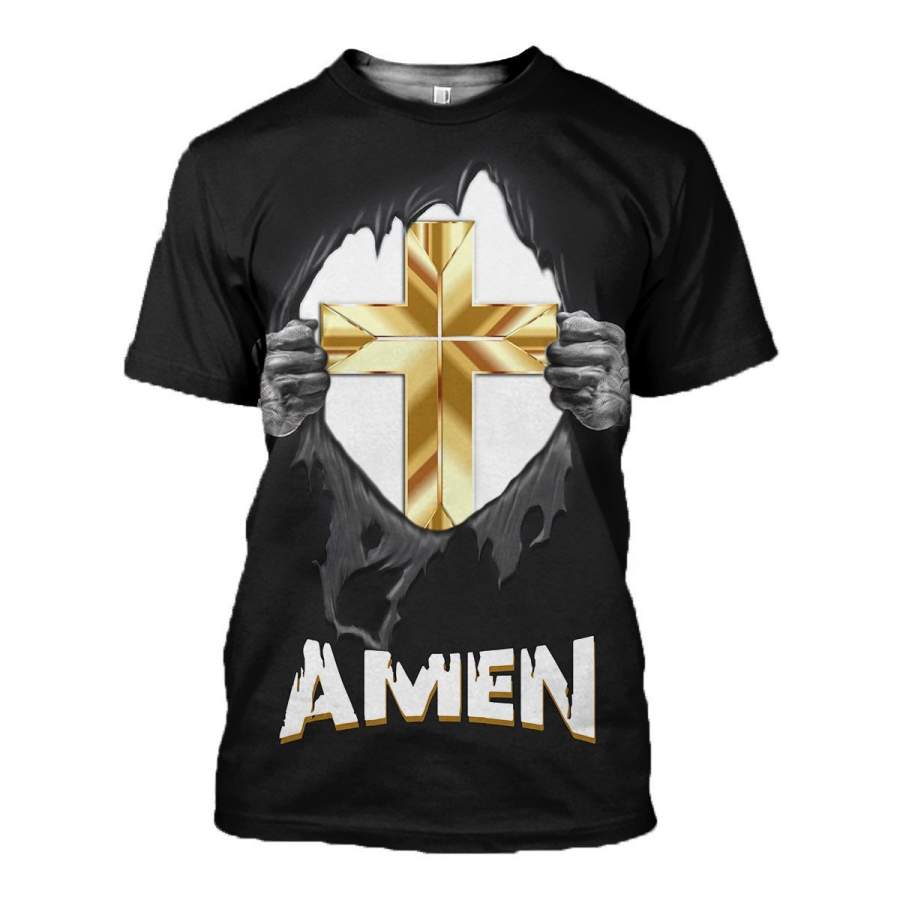 3D All Over Printed Jesus Shirts and Shorts Barkingtees Fashion
