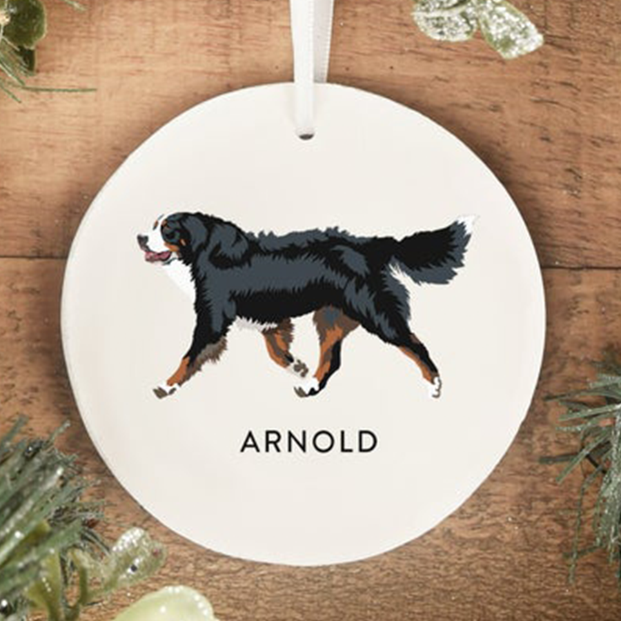 Bernese Mountain Dog Ornament, Dog Christmas  Love Pets