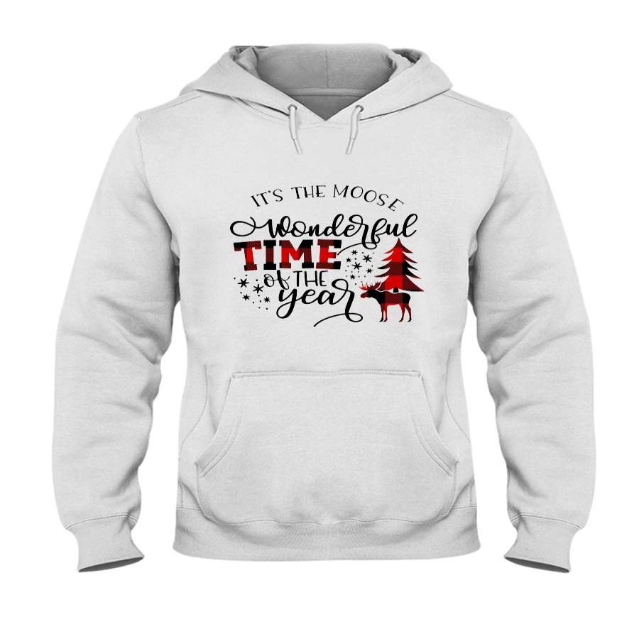 Funny Moose Wonderful Time Christmas Gift For Family Hoodie