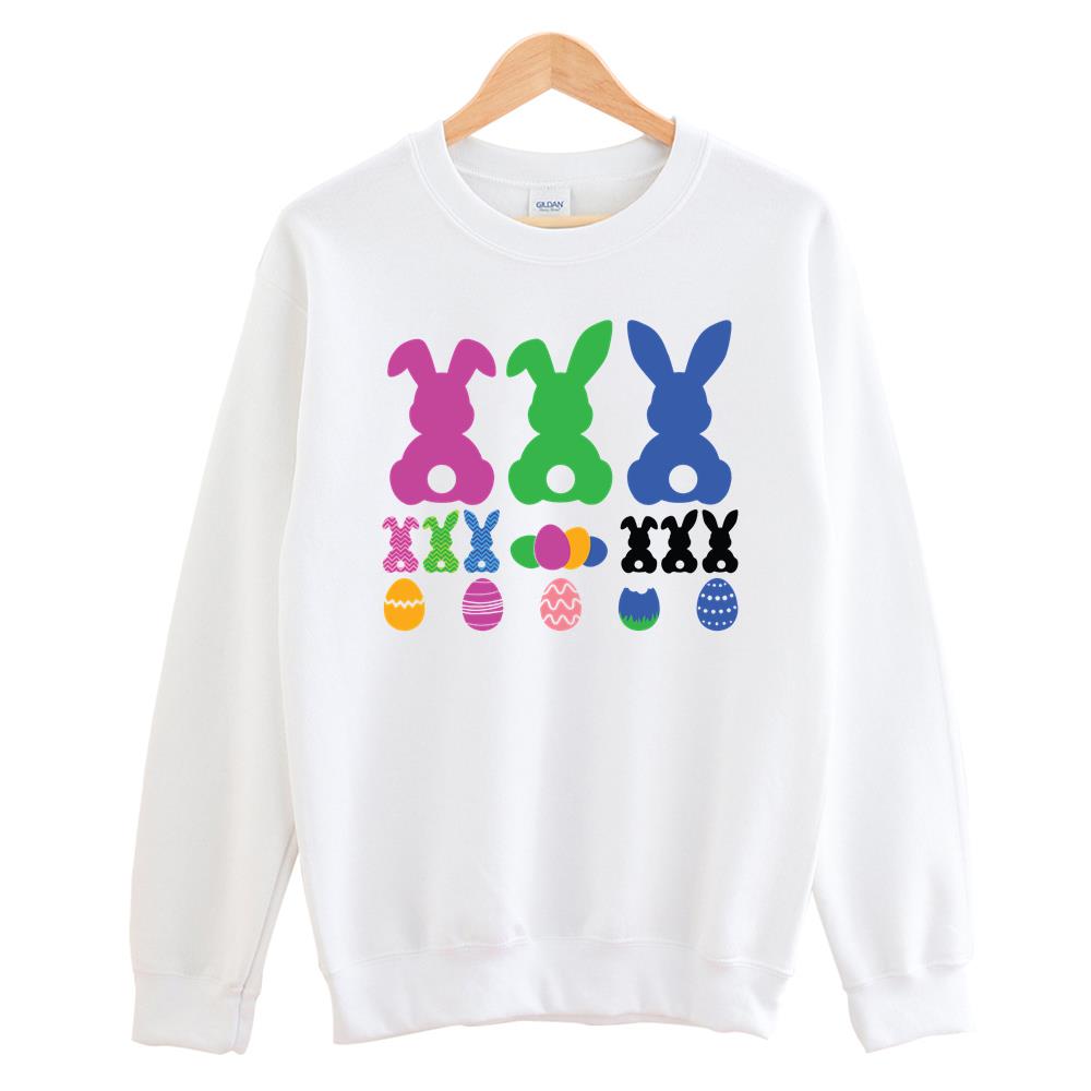 Easter Bunny Cute Bunny Hoppy Easter Bunnies Rabbit Family Easter Crewneck Sweatshirt