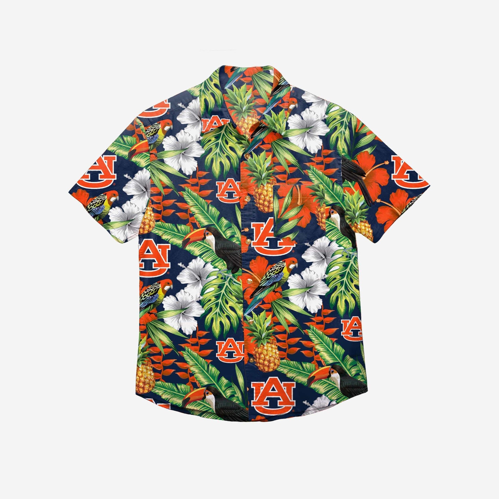 Auburn Tigers Floral Button Up Hawaii Shirt Ha30233