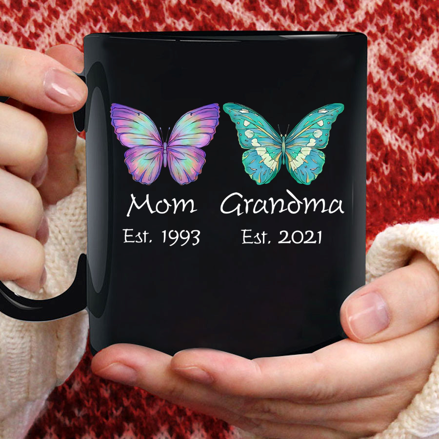 Butterfly Mom Grandma Est Mug