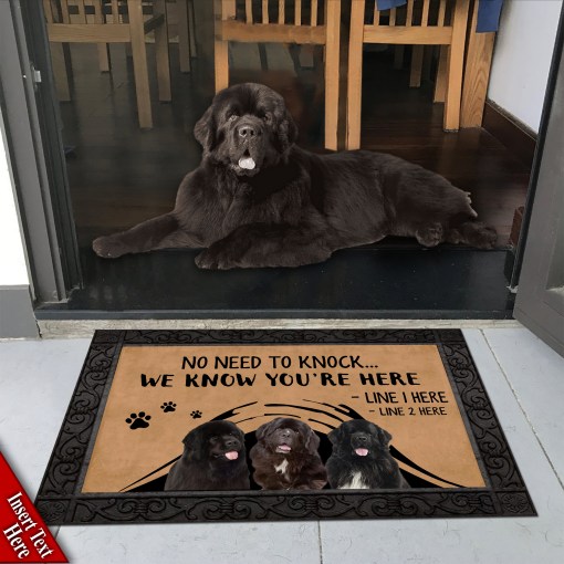 Newfoundland Dog Lovers Dog Doormat Custom Your Name And Address Doormat All Over Printed