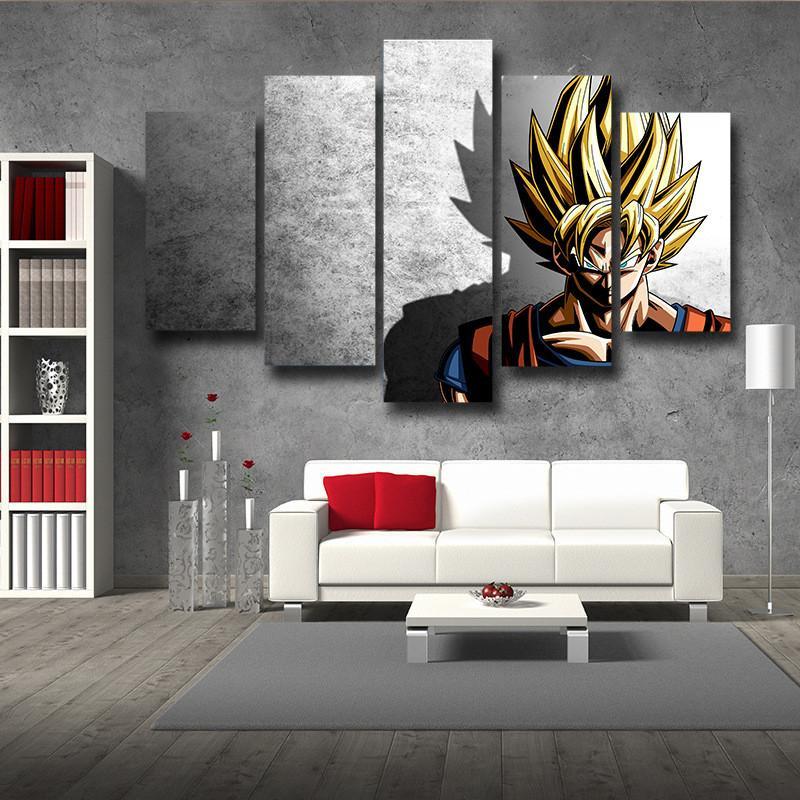 Dragon Ball Goku Super Saiyan Hero Japan Anime 5pc Canvas Prints Wall Art