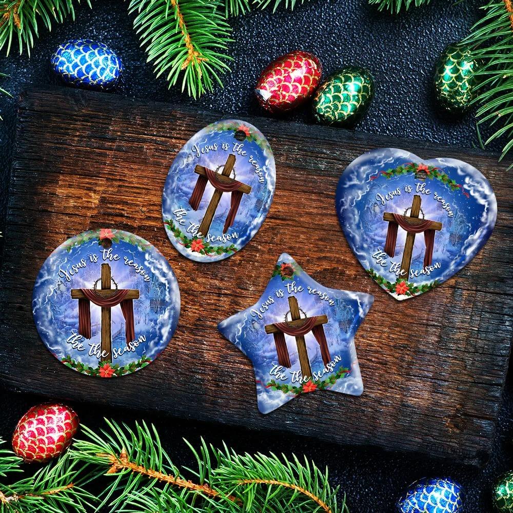 Jesus Christian Cross Christmas Ceramic Ornament Christmas Home Decor 2