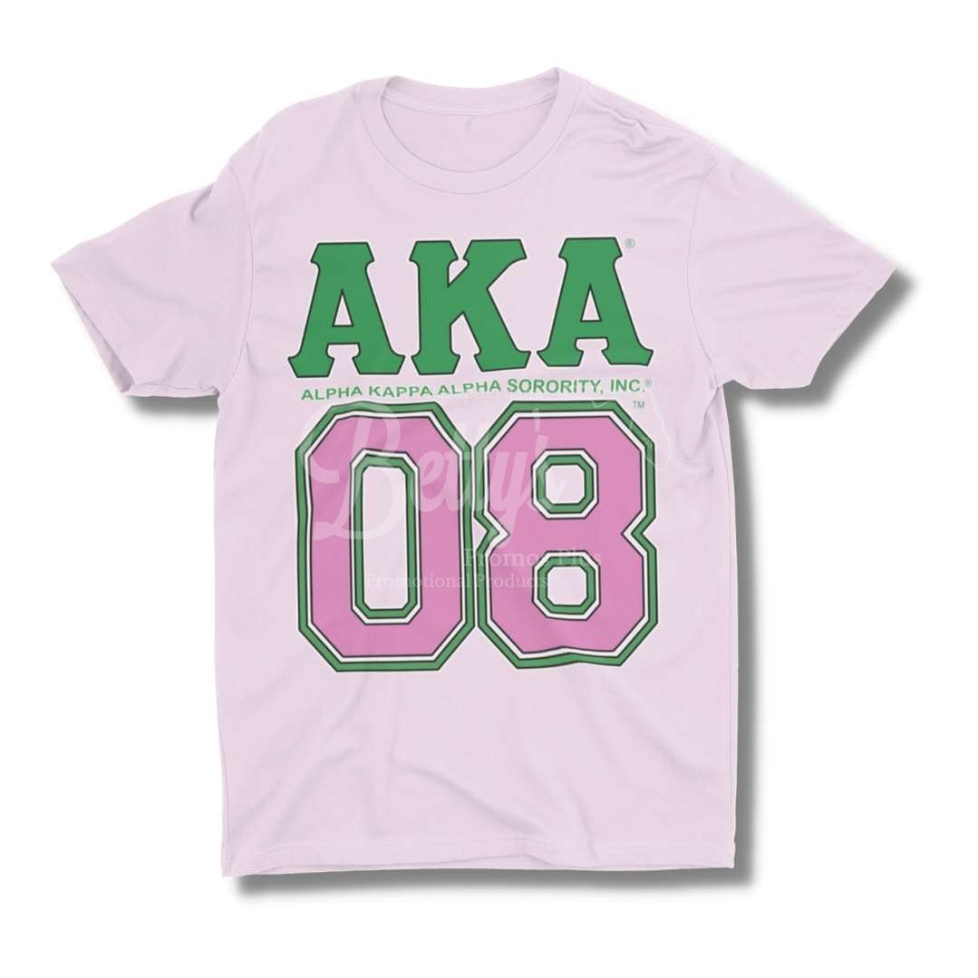 Alpha Kappa Alpha Aka 08 With Shield Screen Printed T-Shirt