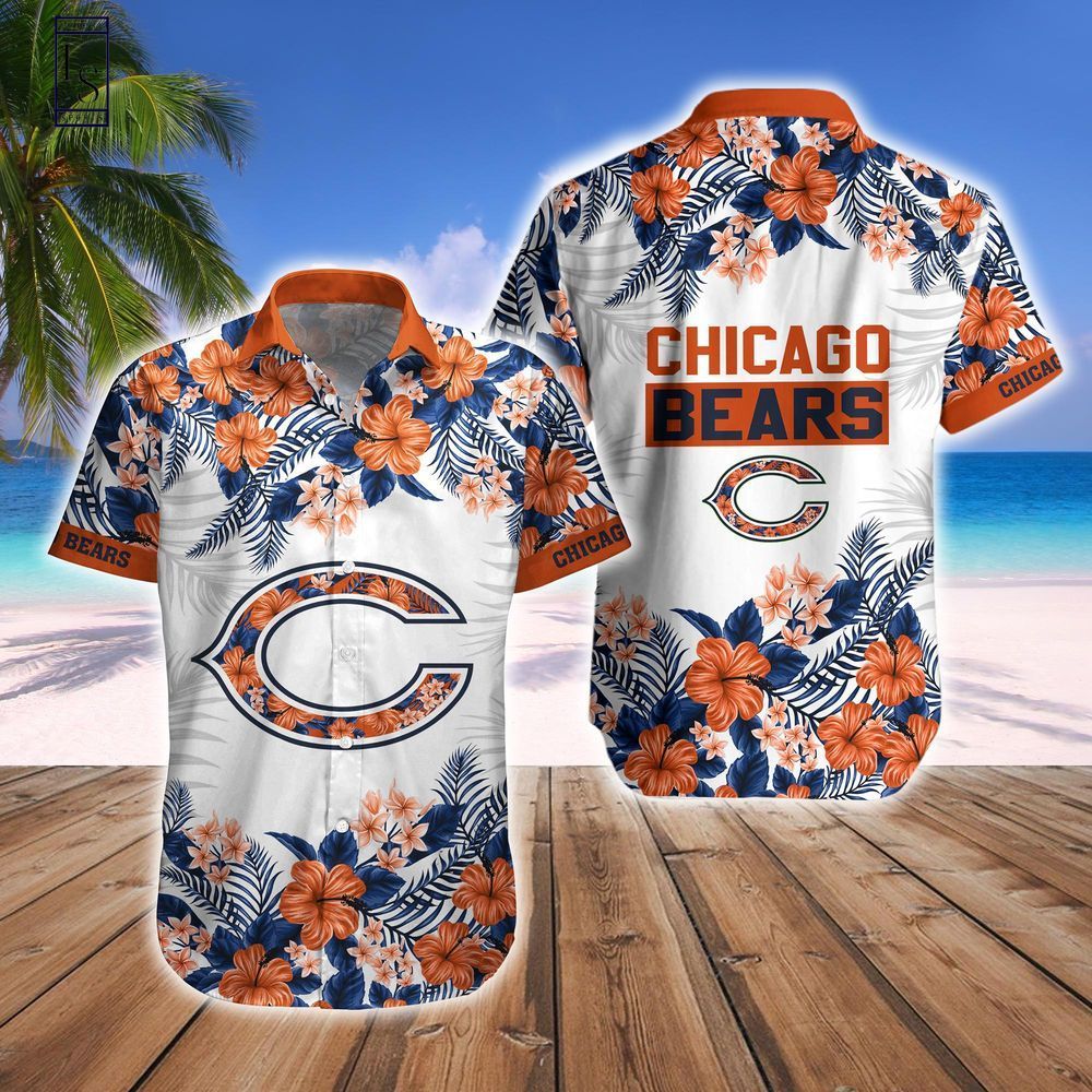 Chicago Bears Tropical Style Hawaiian Shirt Short Combo Set