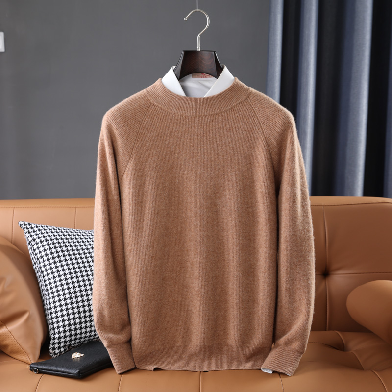 100% Pure Wool Knitted Pullovers Man Oneck Winter Thicker Warm Soft Sweaters Male Woolen Clothes 3Colors Jumpers alx