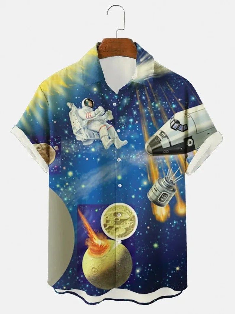 Astronaut Planet Multicolor Unique Design Hawaii Shirt Ha70316