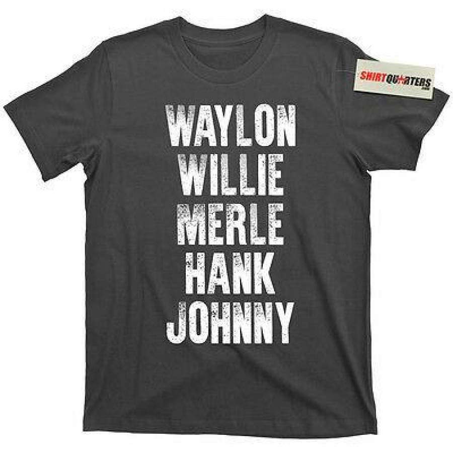 Waylon Jennings Willie Nelson Merle Haggard Johnny Cash Hank album tee ...