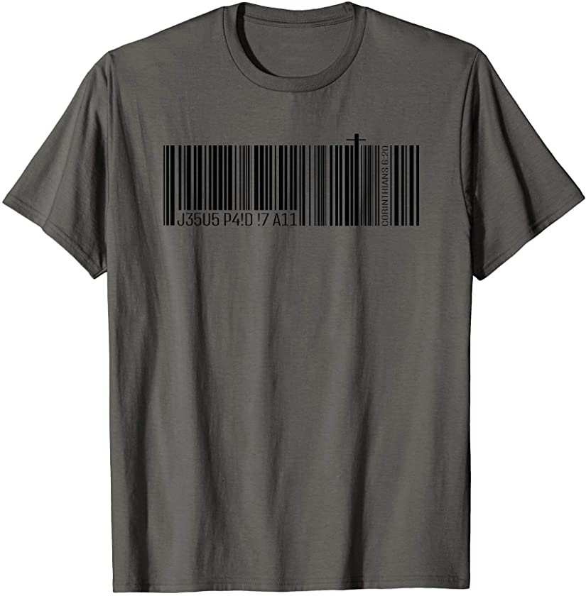 Jesus Paid It All On The Cross Christian Barcode Design T-Shirt