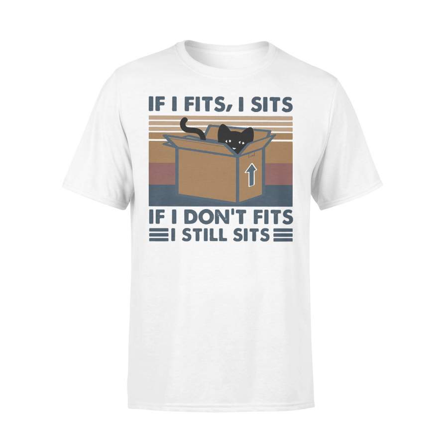 Cat If I Fits I Sits If I Don’t Fits I Still Sits Vintage Retro T-shirt