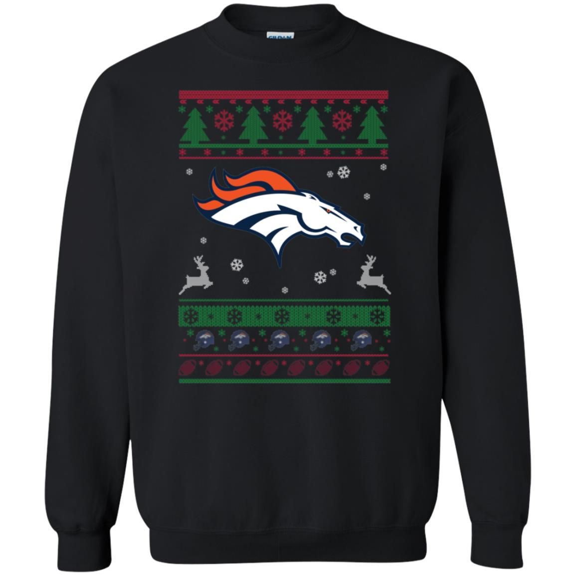 Denver Broncos Logo Football Teams Ugly Christmas Sweater Unisex Crewneck Pullover Sweatshirt T-Shirt