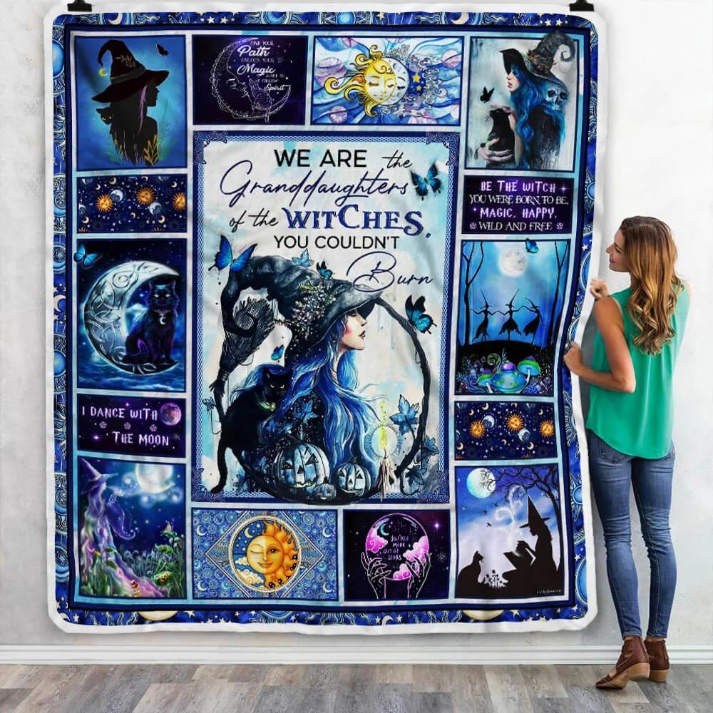 We Are The Granddaughters Of The Witches Halloween Sofa Fleece Throw Blanket | Halloween Gifts