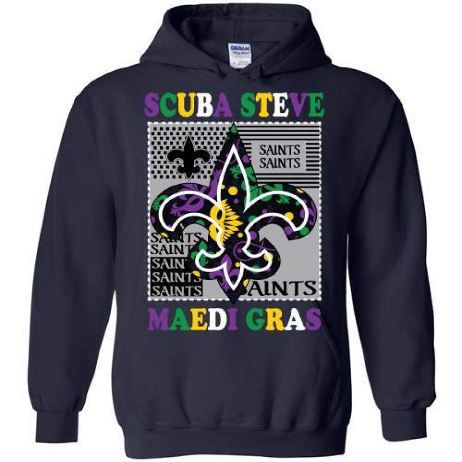 New Orleans Saints and Scuba Steve Mardi Gras shirt Hoodie