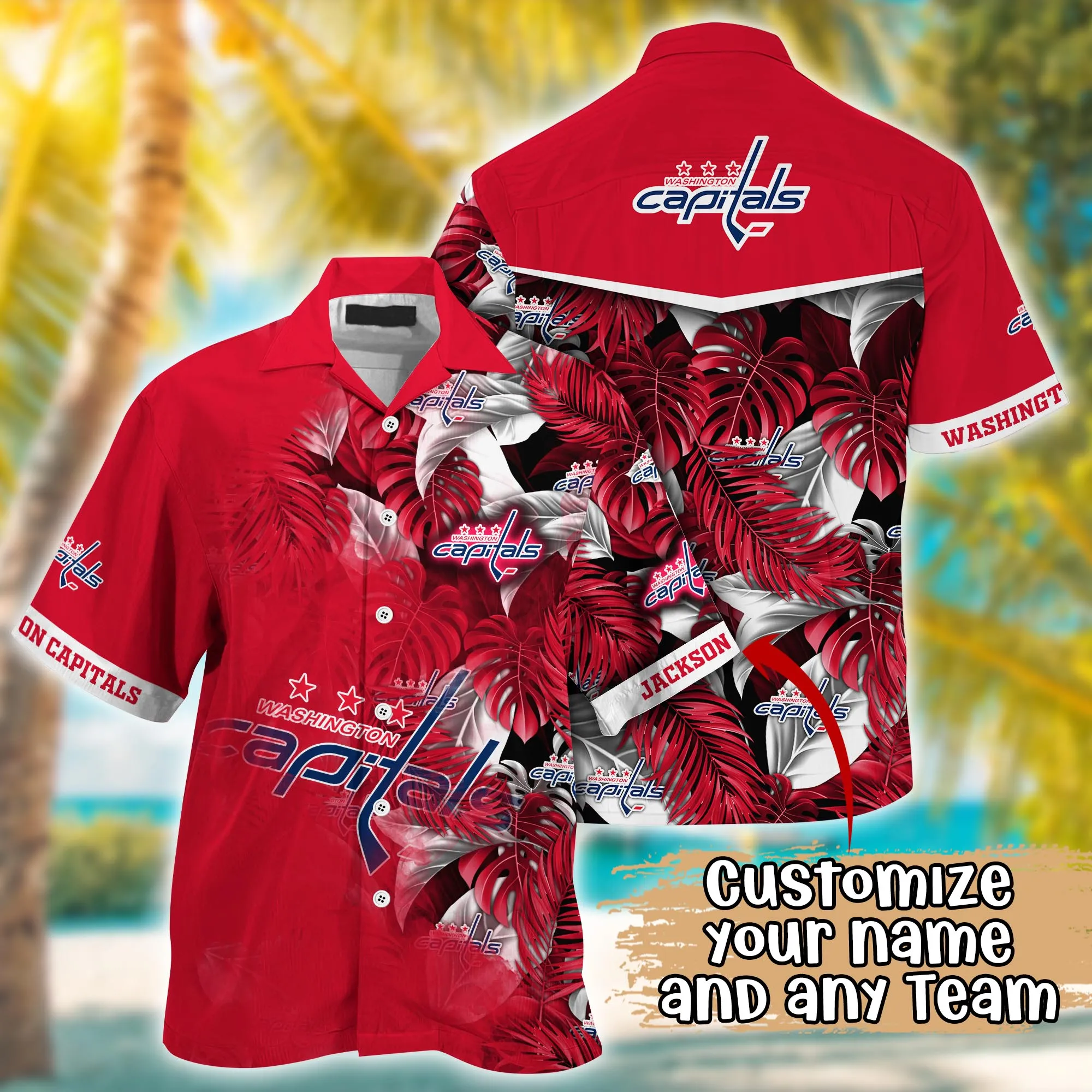 Washington Capitals Nhl Summer Hawaii Shirt And Tshirt Custom Aloha Shirt