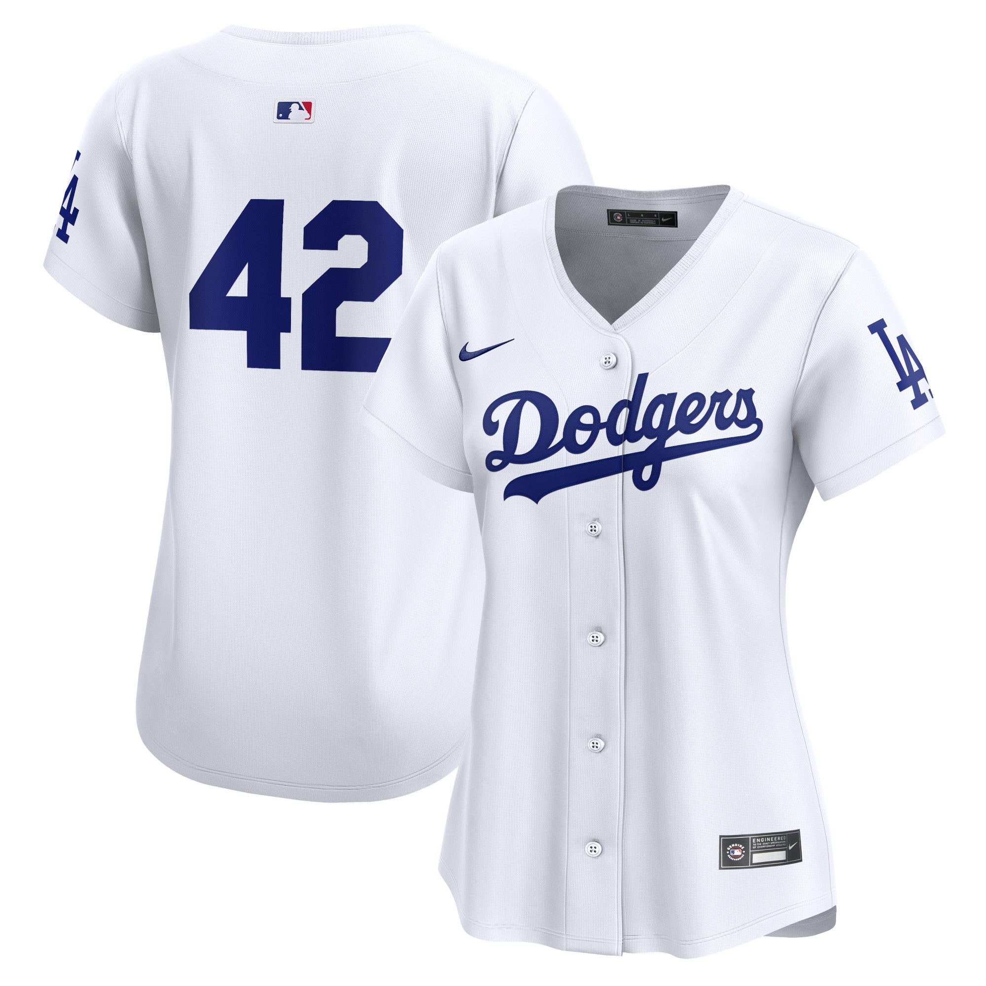 Los Angeles Dodgers Women's 2024 Jackie Robinson Day Home Limited Jersey  White