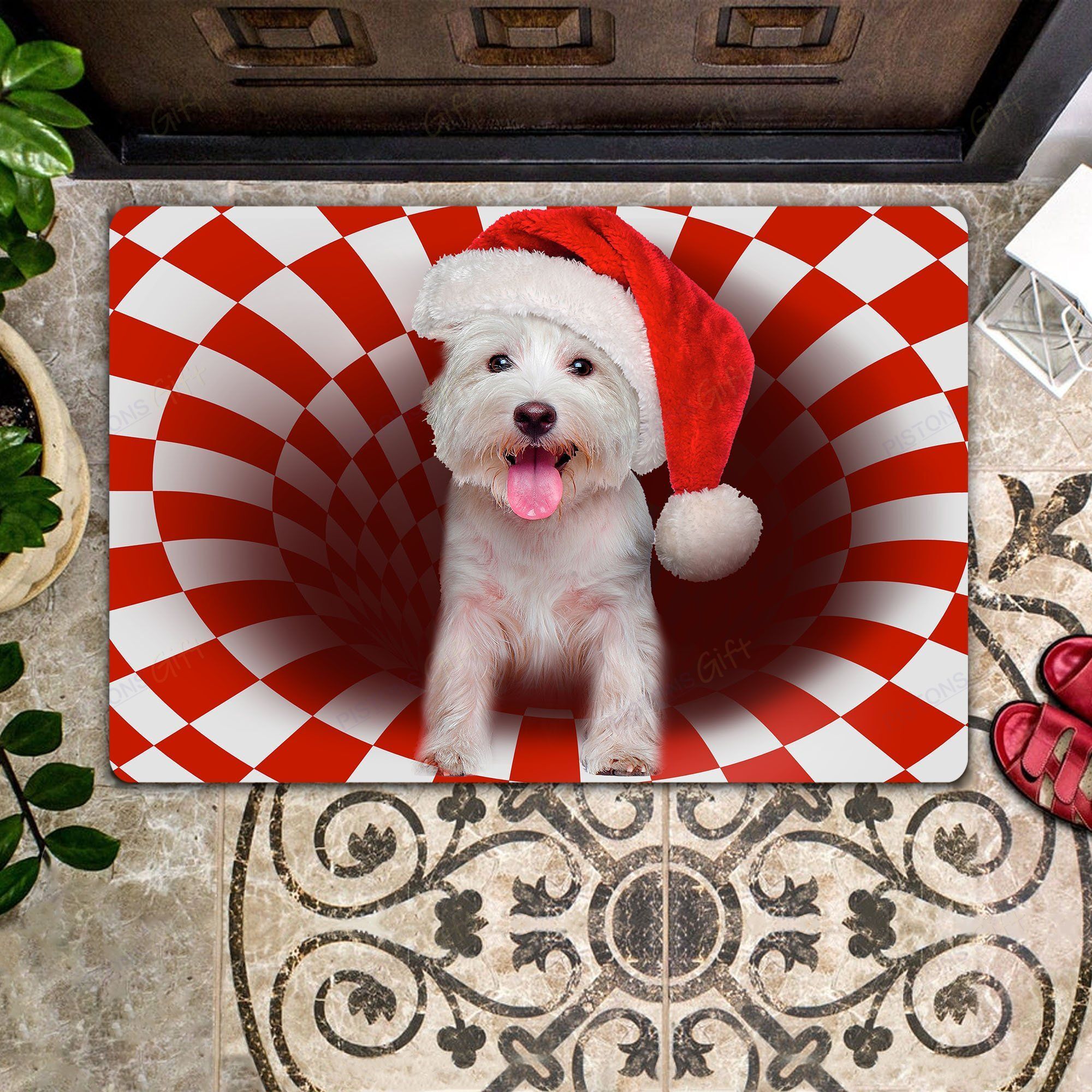 West Highland Terrier Christmas All Over Printing Doormat