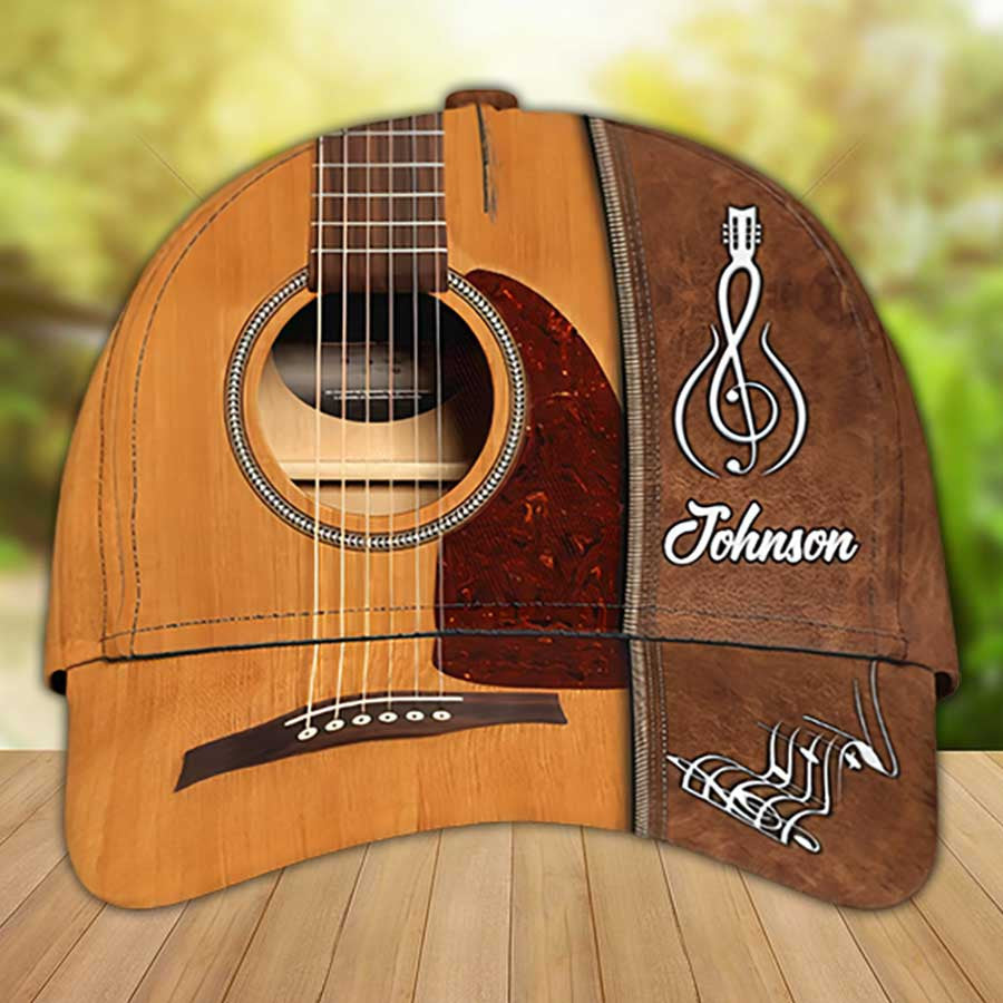 Customized Guitar Cap For Him, 3D Baseball Cap All Over Printed Gift For Guitar Lovers, Boyfriend Guitar Hat Gift For Birthday