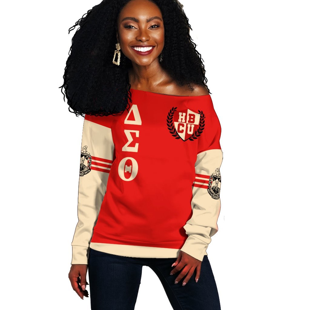 Masonstars Sweatshirt – Delta Sigma Theta HBCU Graduation Offshoulder J0