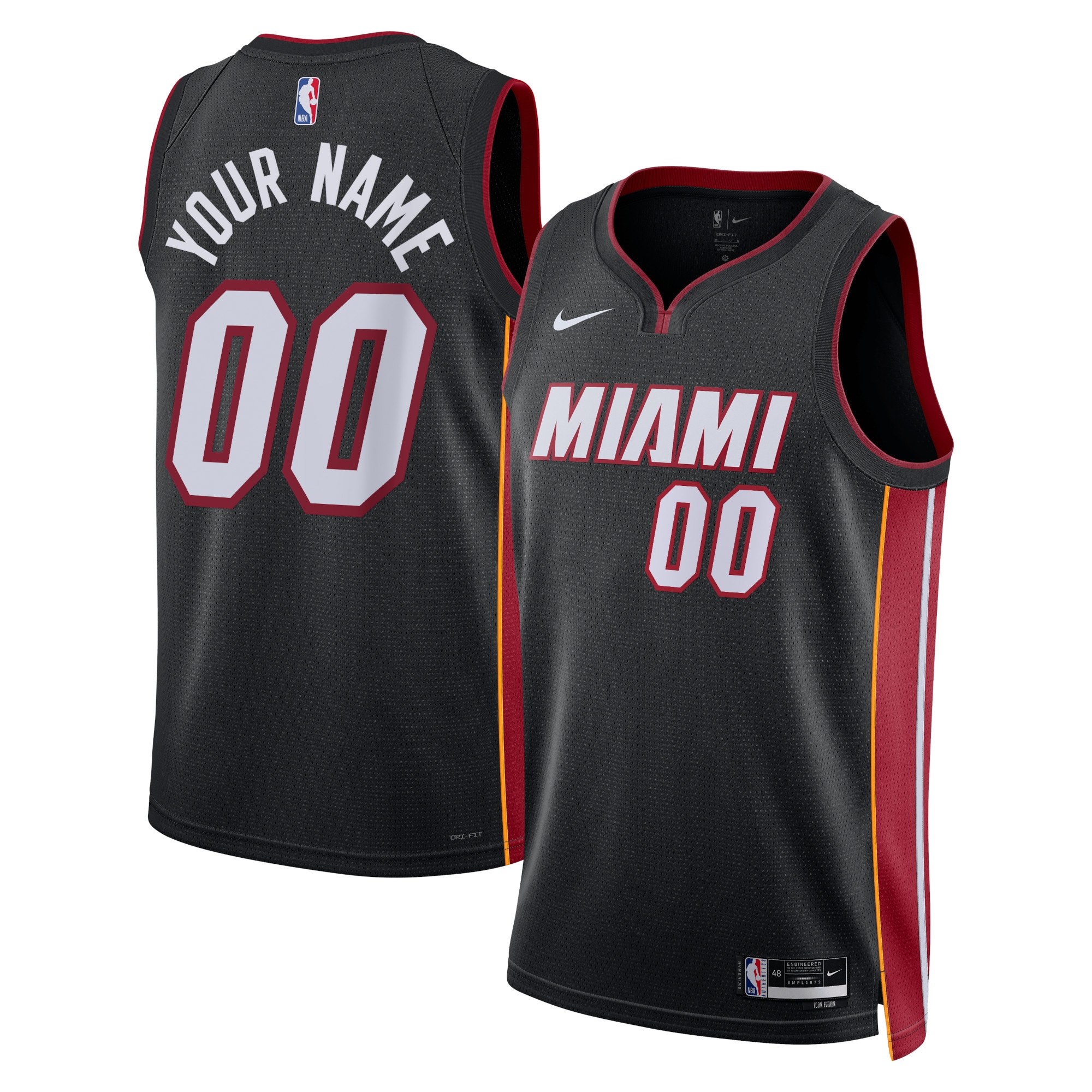 Miami Heat Unisex Swingman Custom Jersey Black – Icon Edition