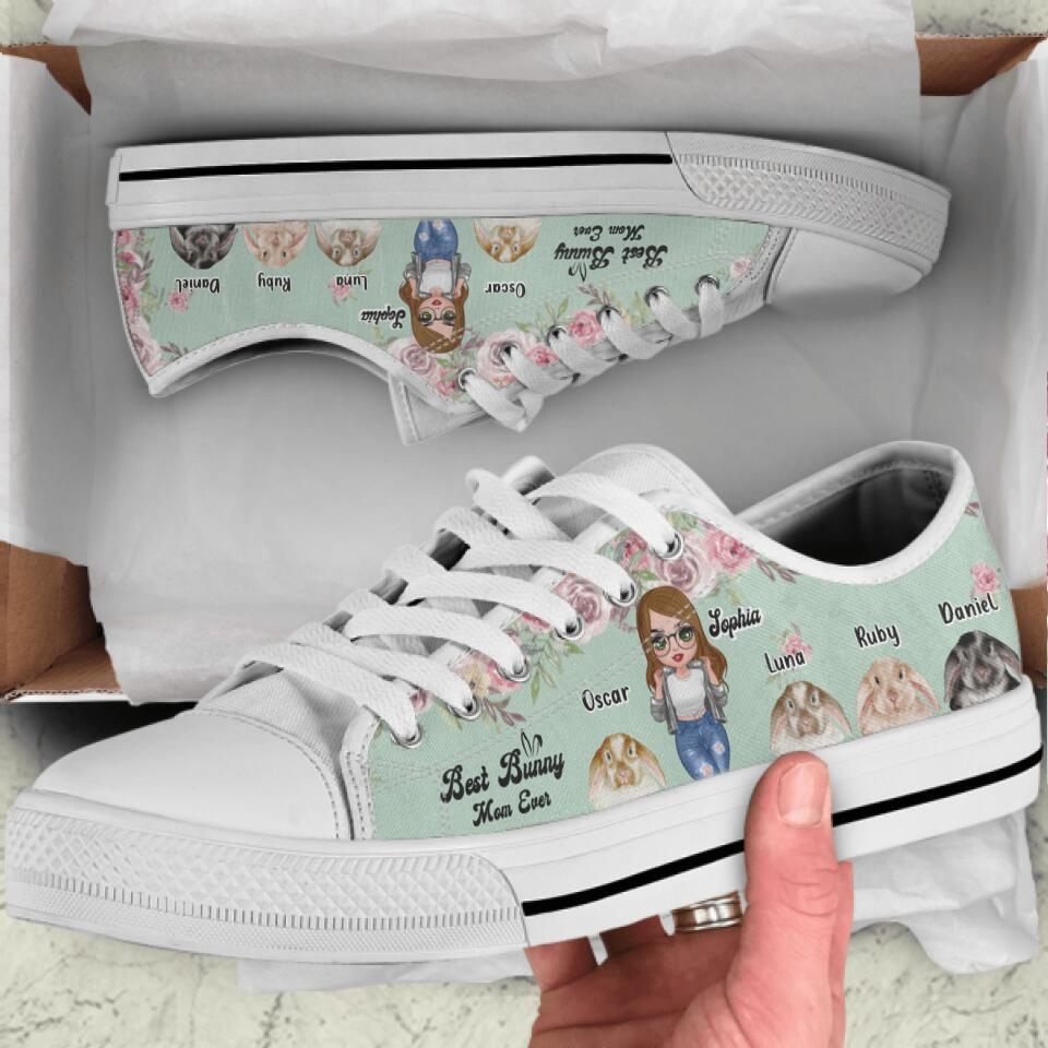 Custom Personalized Bunny Sneakers – Up To 4 Bunnies – Gift Idea For Bunny Lover