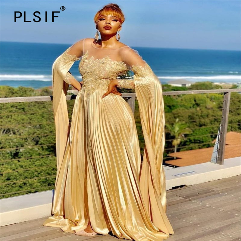 Women Gold Embroidered Fairy Sleeve Round Neck Pleated Dress Seaside Holiday Fashion British Style Dress Spring and Autumn alx