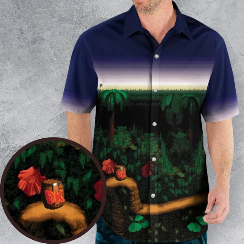 Barrel Cannon Donkey Kong Hawaiian Shirt