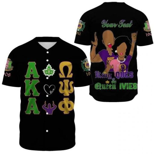 Couple Omega Psi Phi And Alpha Kappa Alpha Baseball Jerseys