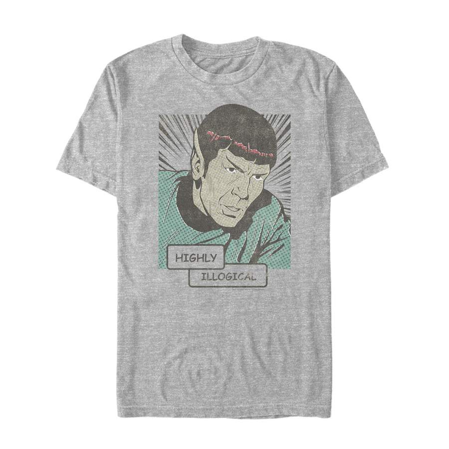 Star Trek Men’s Spock Highly Illogical Comic  T Shirt