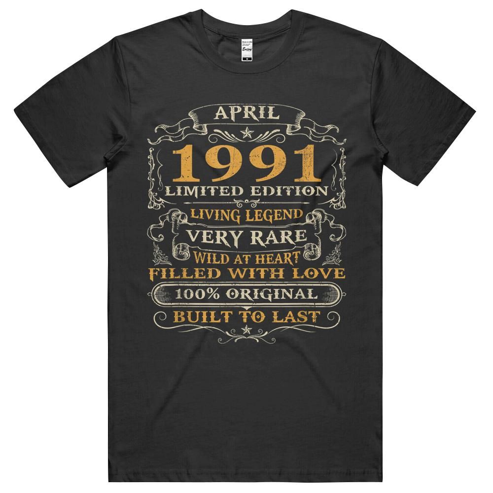 30th Birthday Gift 30 Years Old Retro Vintage April 1991 Unisex Shirt