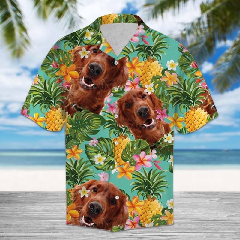 Tropical Pineapple Irish Setter Hawaiian Shirt Ha43290