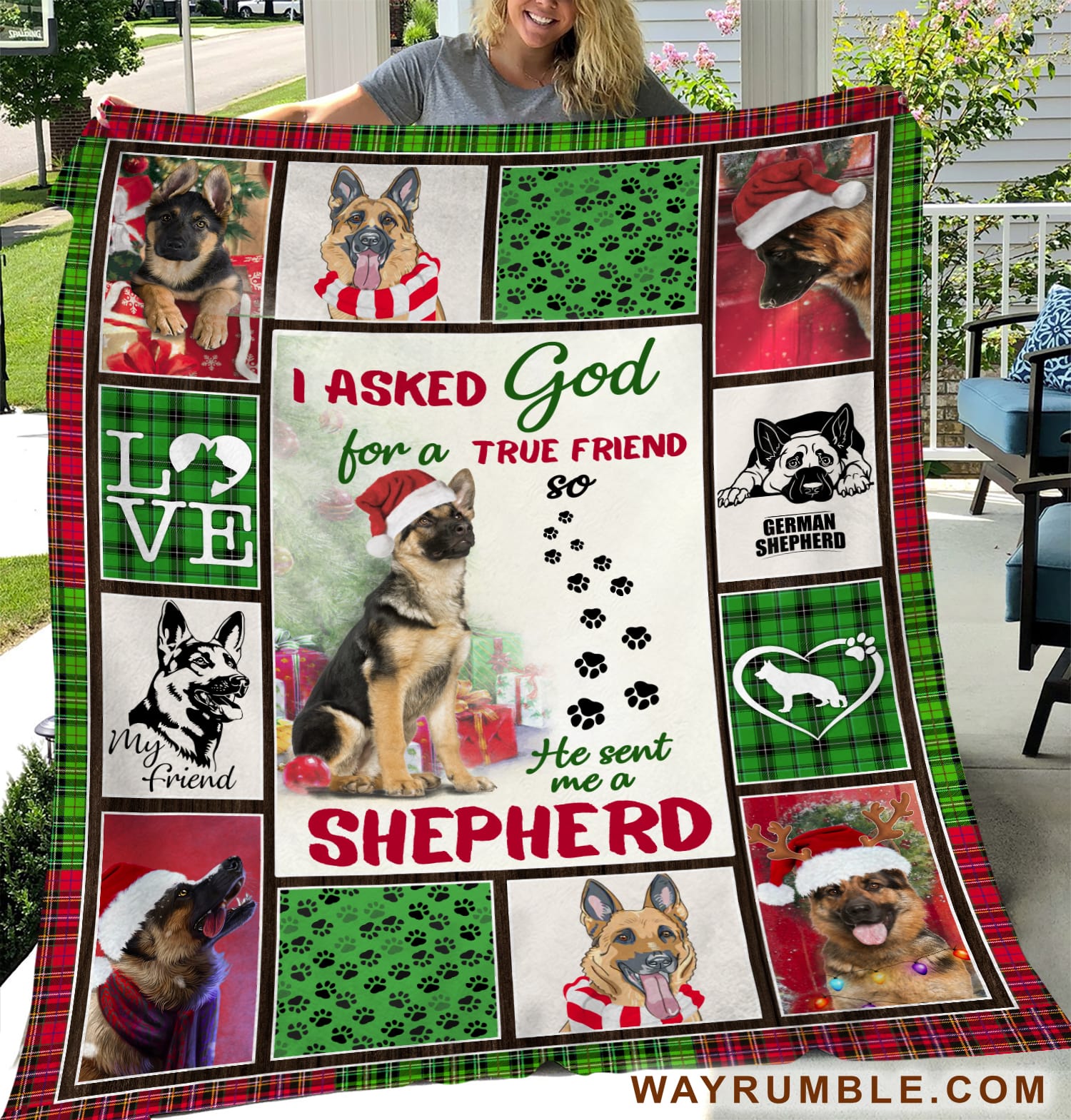 German Shepherd – Christmas – I Asked God For A True Friend – Blanket