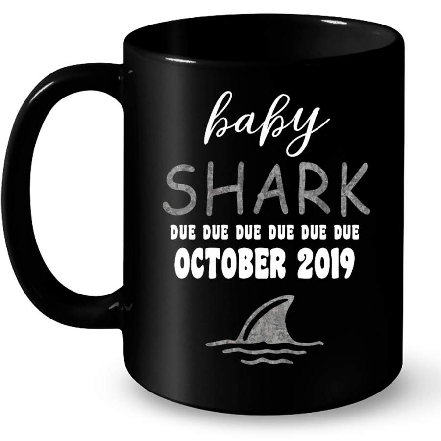 Baby Shark Due Due Due Due October 2019, Birthday Gift – Full-Wrap Coffee Black Mug