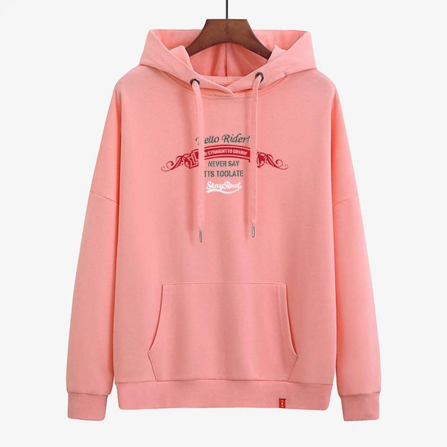 Rider hoodie for Girl Pop Sports imaged Never It’s Too Late Quotes printed hoodie ideal present