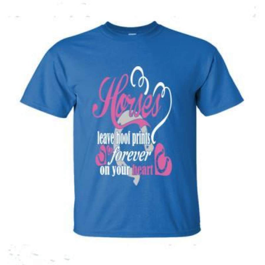 AGR Horses Leaves Hoofprint Forever On Your Heart – Ultra-Cotton T-Shirt