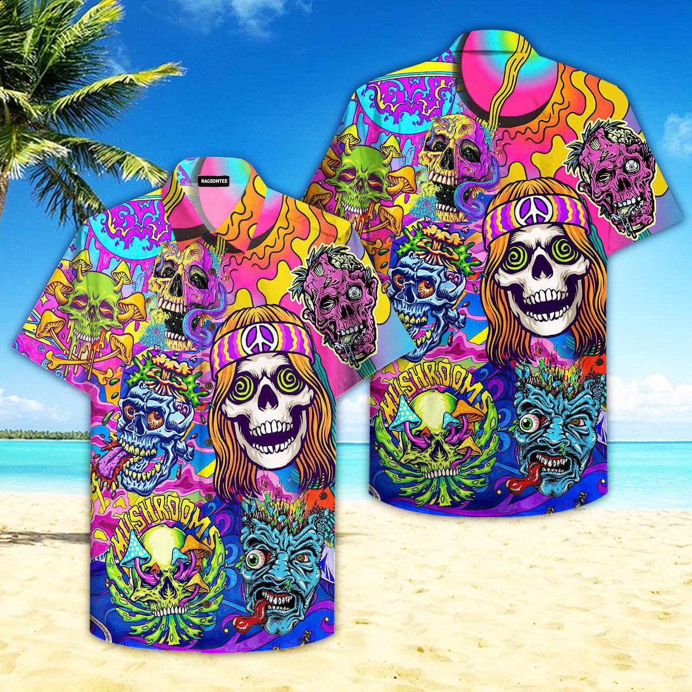 Skull Hippe Peace Life Color Limited Hawaii Shirt For Men And Women Ha22649