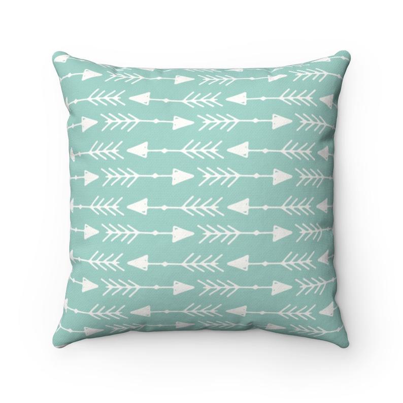 Teal Bohemian Pillow, Teal Arrow Pillow, Eclectic Throw Pillows, Decorative Throw Pillows, Home Decoration, Bedroom Decor, Living Room Throw Pillows