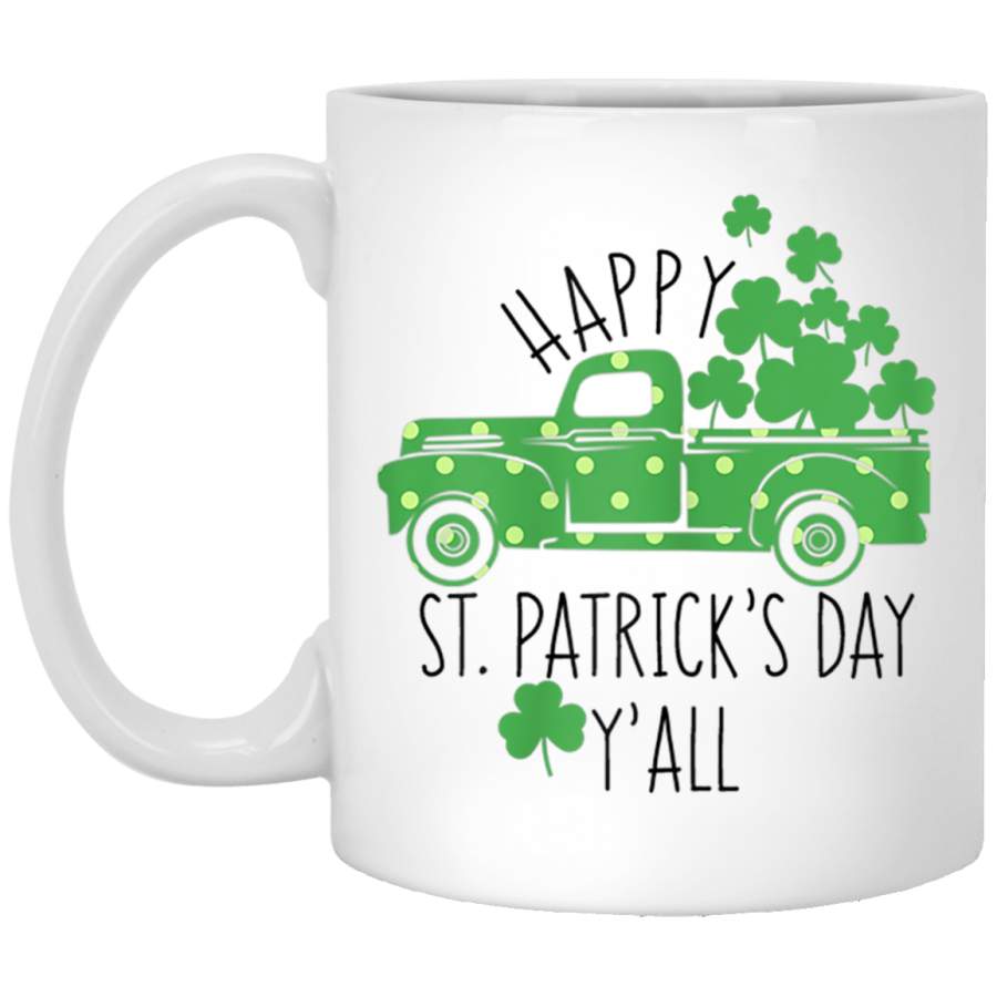 Womens Happy St Patricks Day Yall Vintage Truck Decor Mug for Mom