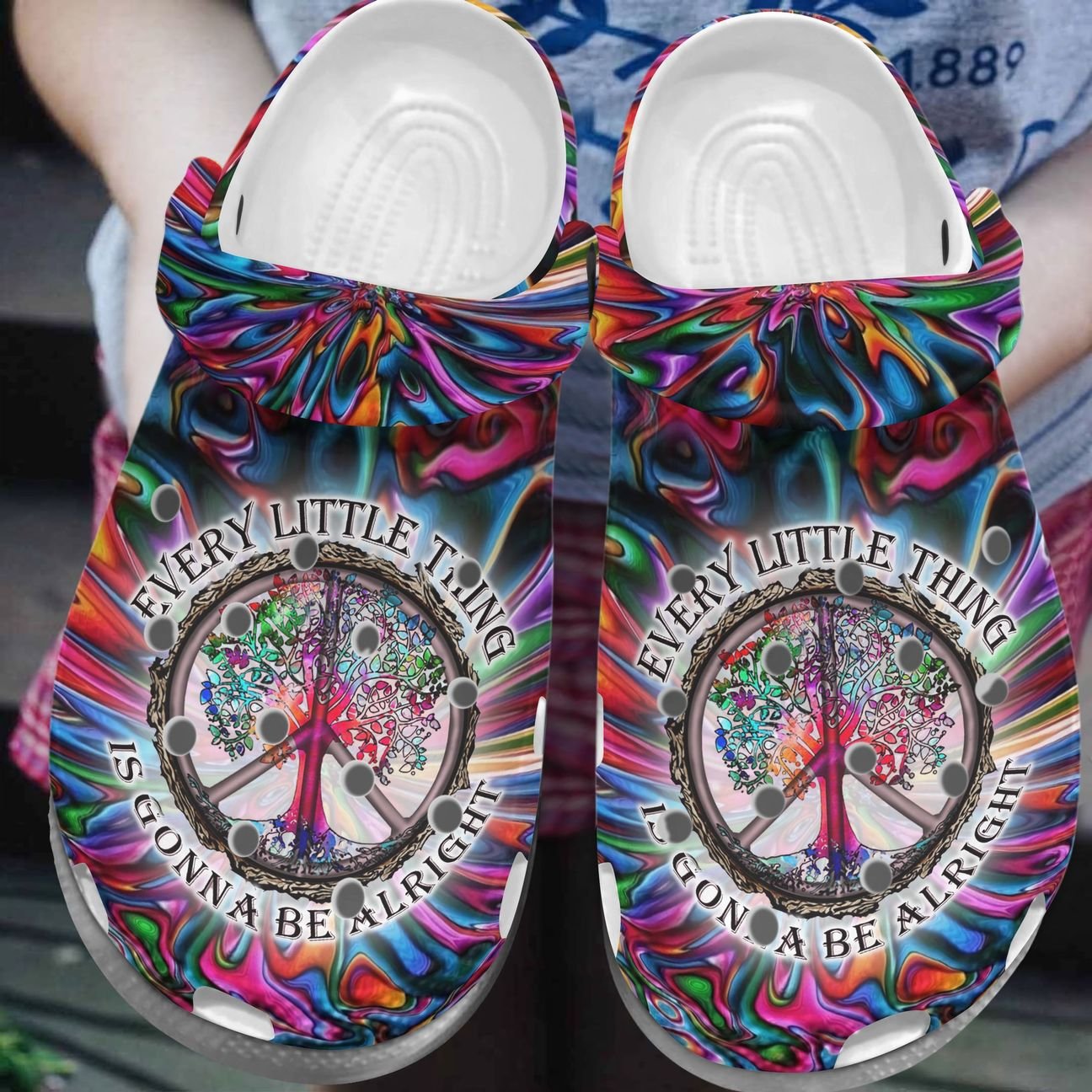 Hippie Personalized Clog, Custom Name, Text, Color, Number Fashion Style For Women, Men, Kid, Print 3D Be Alright