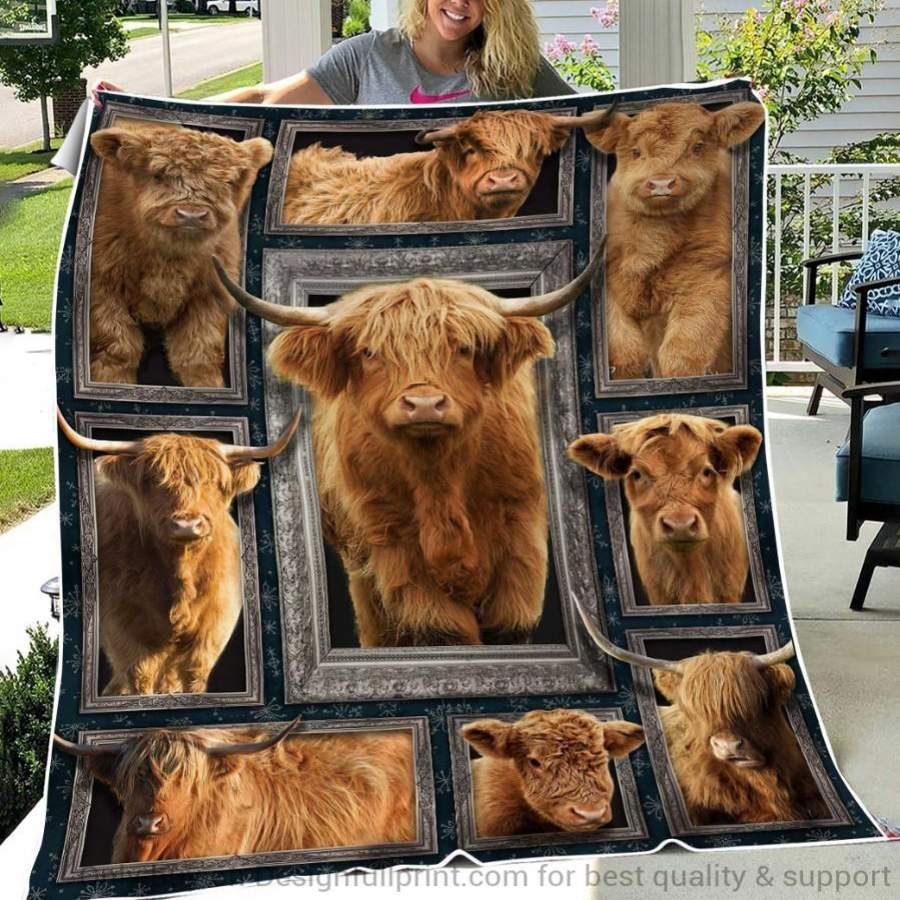 Highland Cow Blanket Beautiful Cow Lover Countryside Farm Baby Highland Cow Blanket HG