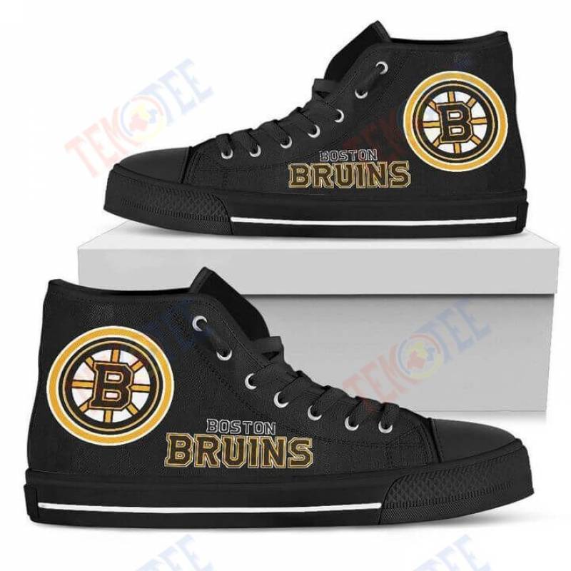 Mens Womens Circle Logo Boston Bruins High Top Shoes TMT486