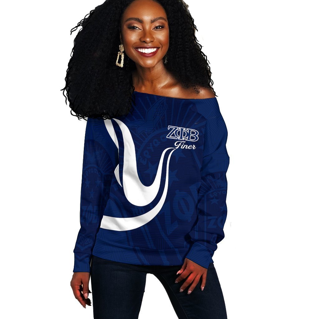 Sorority Sweatshirt – Zeta Phi Beta Sorority Women Off Shoulder Style