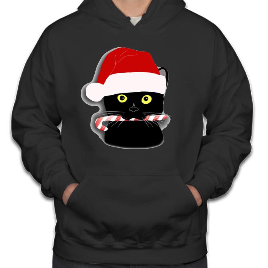 Christmas Cat Closeup Hoodie