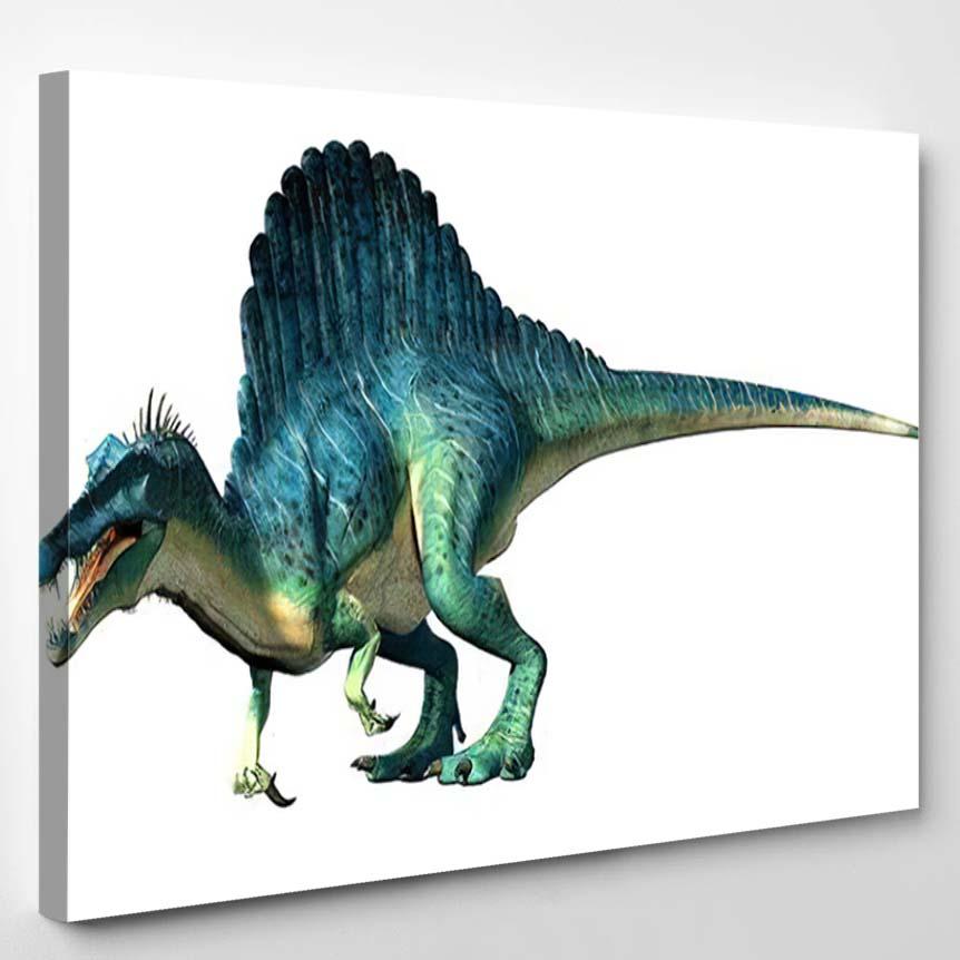 Spinosaurus On White Background Semiaquatic Dinosaur – Dinosaur Animals Canvas Print