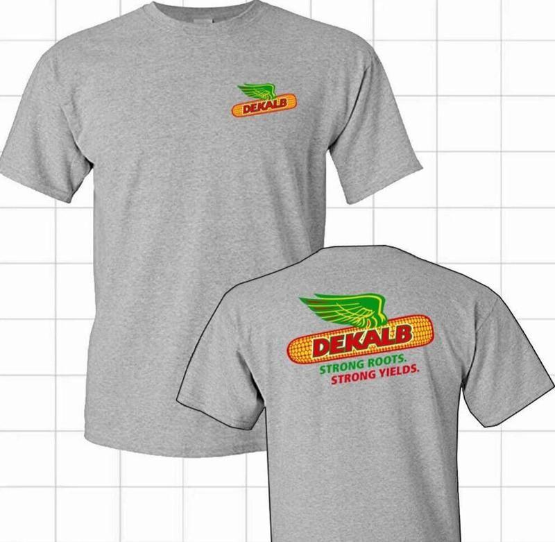 Dekalb Corn Harvest Tee – Classic Men’s Grey Shirt, Vintage Farm Graphic Casual Cotton